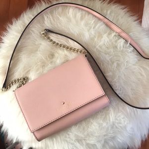 Baby pink crossbody Kate spade purse